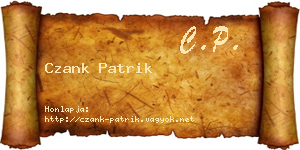 Czank Patrik névjegykártya